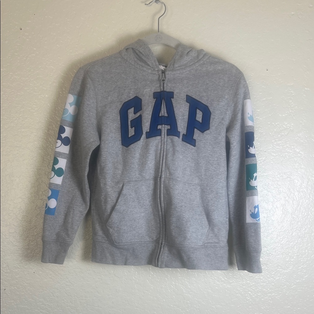 Disney Gray Hoodie with Blue and Green Accents